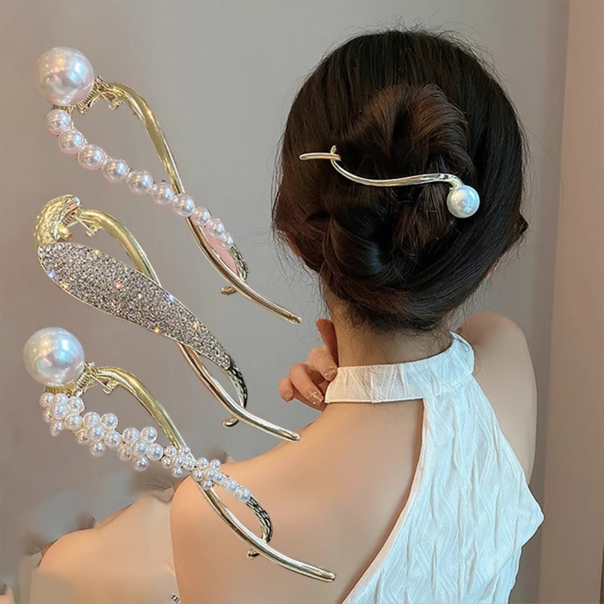 Elegant Glitter ไข่มุกผมคลิปสํ - Lifestyle Of Korean บทวิจารณ์และราคา