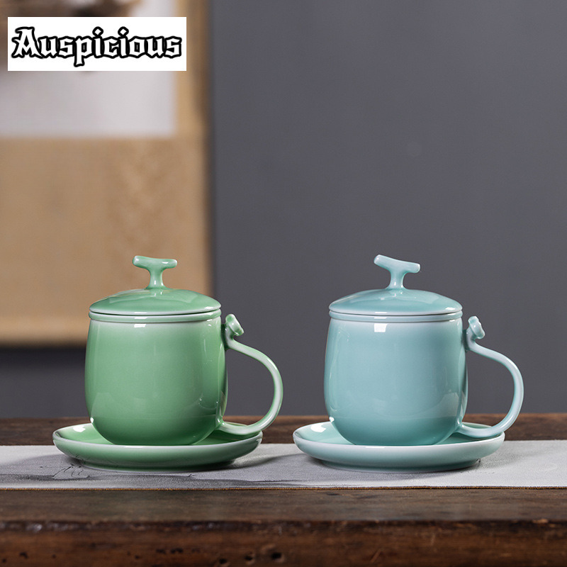 แก้วชาเซลาดอนสีฟ้า 400 มล. พร้ - Celadon Ceramic Cup บทวิจารณ์และราคา